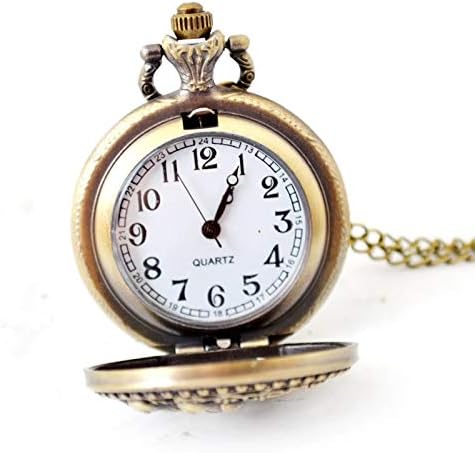 41qVCoG88XL._AC_ Vintage Hollow Castle Quartz Pocket Watch - Image 1