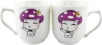 Mushroom Ceramic Mug Set with Spoons