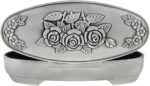 Vintage Antique Rose Engraved Metal Jewelry Box - Image 5
