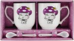 Mushroom Ceramic Mug Set with Spoons - Image 3