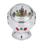 Decorative Metal Ashtray with Lid