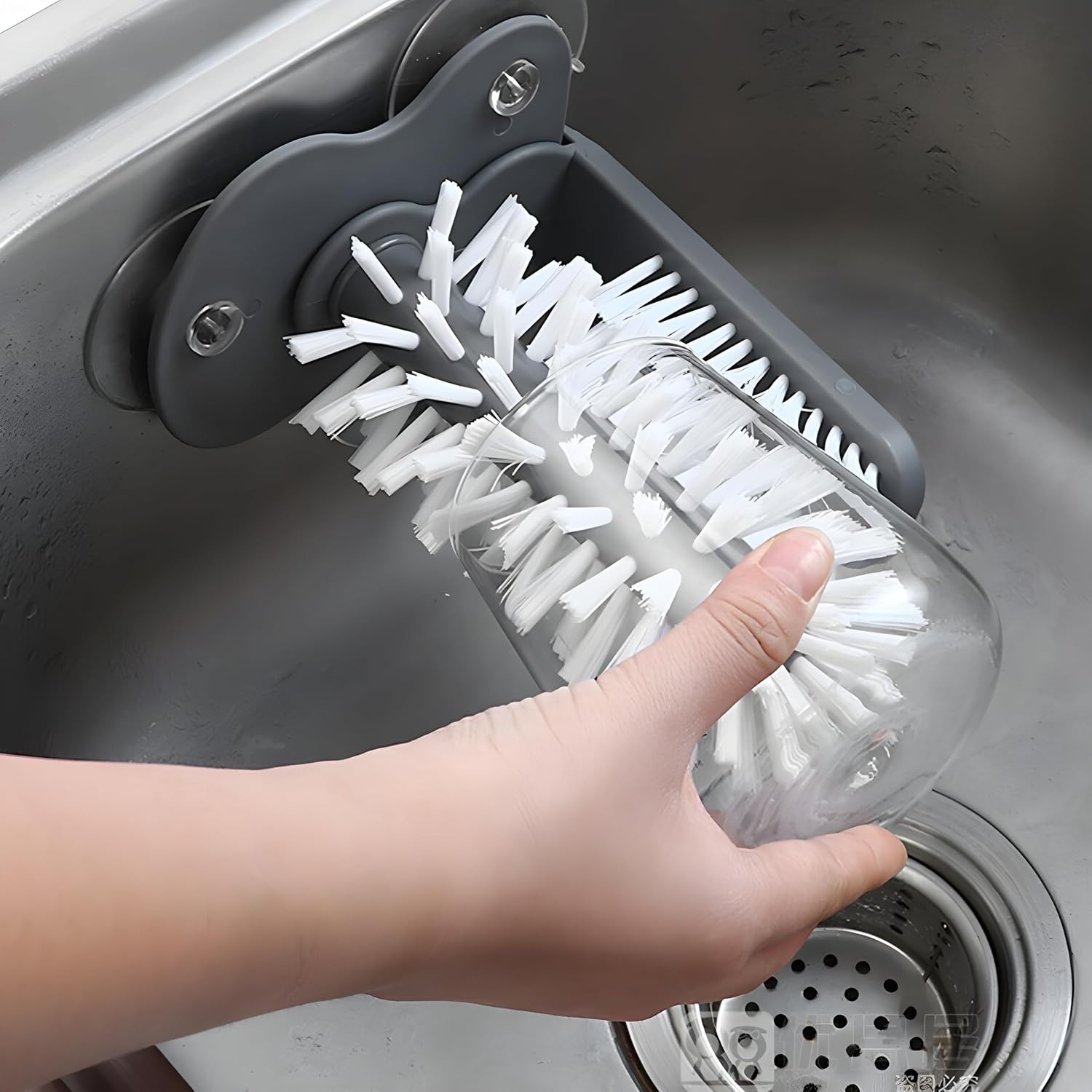 81339SxZFNL._SL1500_ Double-Sided Suction Cup Bottle & Glass Cleaning Brush - Image 1