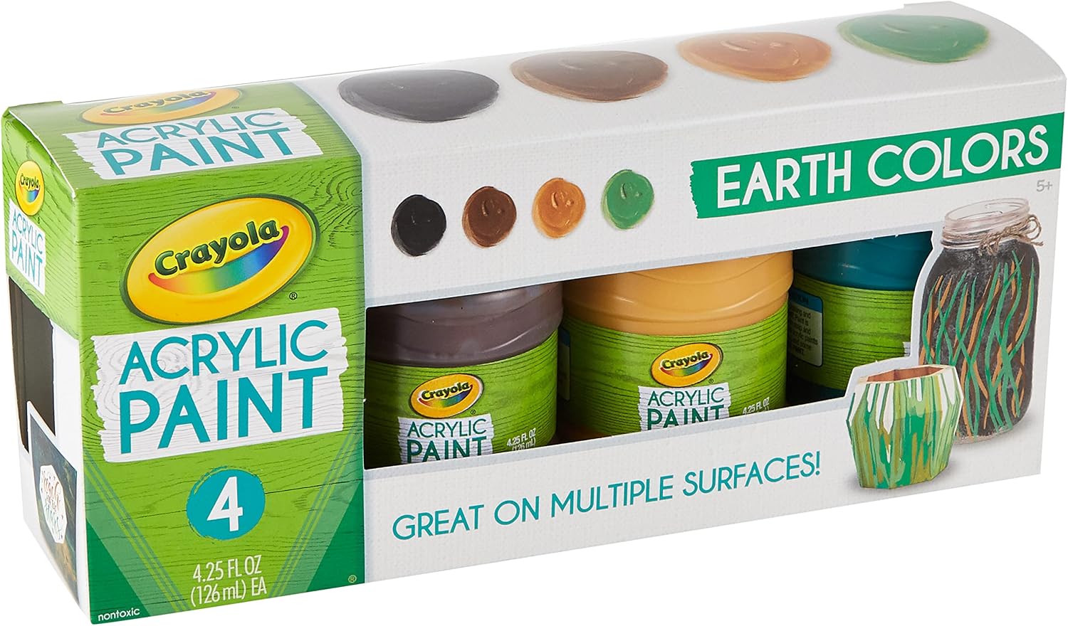 81uk4d2iBdL._AC_SL1500_ Crayola Multi-Surface Acrylic Paint Set – Earth Colors - Image 1