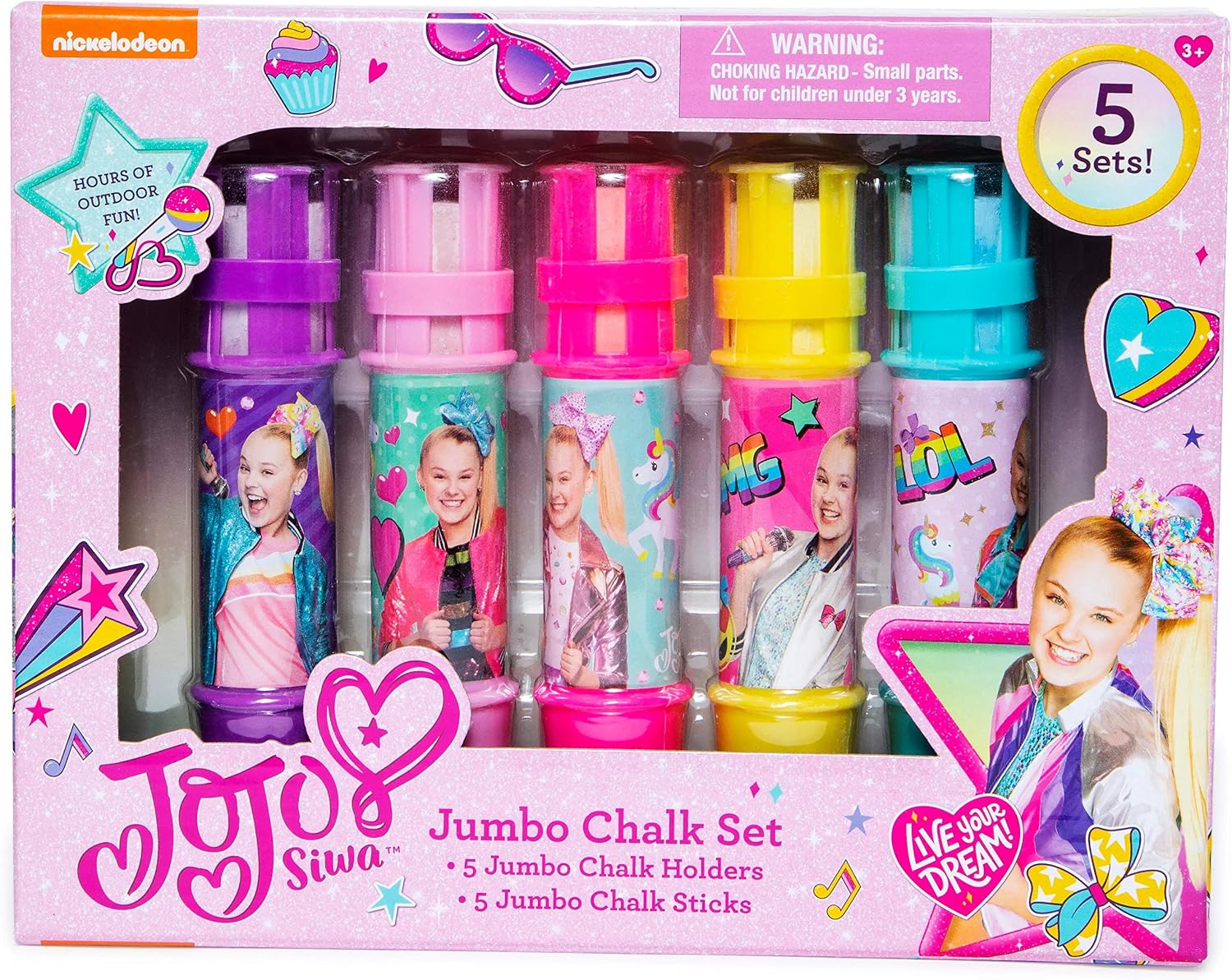 91RuRSRmQvL._AC_SL1500_ JoJo Siwa Jumbo Chalk Set - Image 1