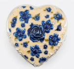 Vintage Heart Shaped Floral Jewelry Box
