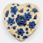 Vintage Heart Shaped Floral Jewelry Box
