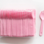50 PCS Disposable Plastic Forks – Pink